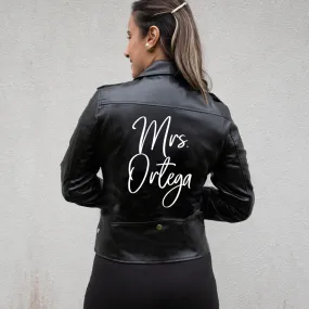 (Faux Leather) Mrs Bridal Leather Jacket