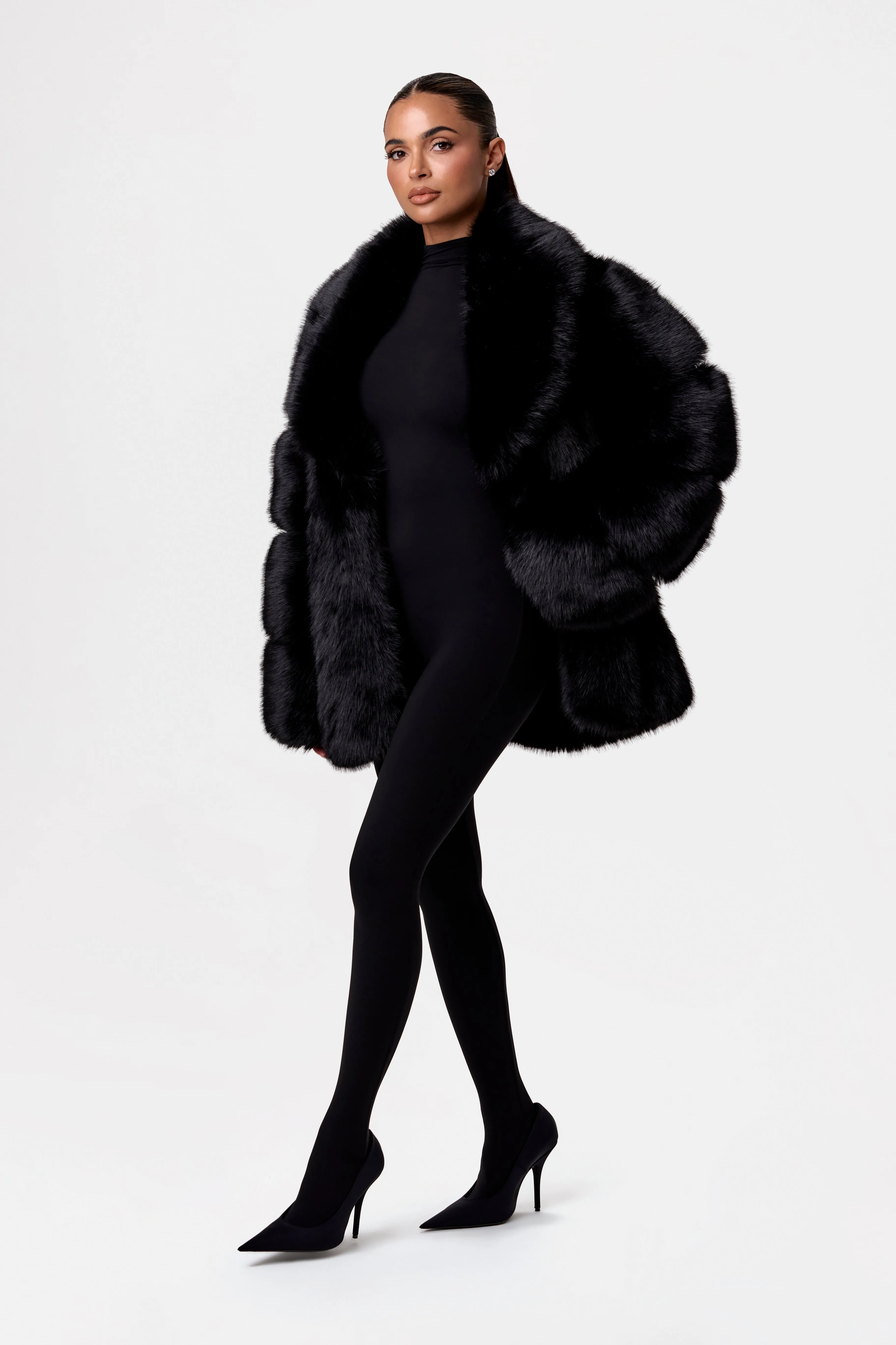 Faux Mink Oversized Fur Coat