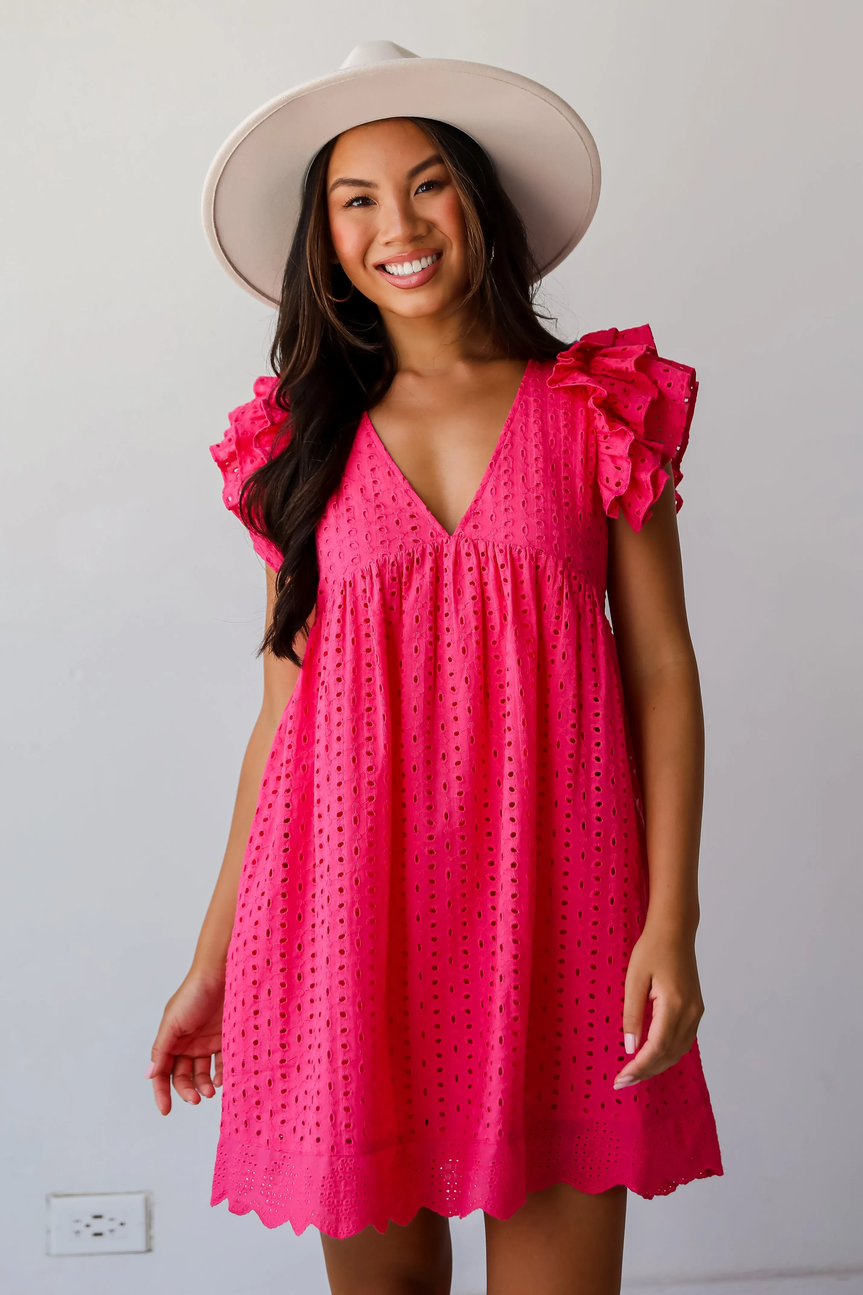 FINAL SALE - Truly Heavenly Eyelet Romper Dress