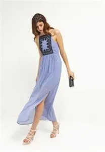 First And I Fijacob Country Blue / Black Maxi Dress