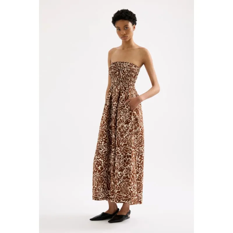 Florense Shirred Maxi Dress