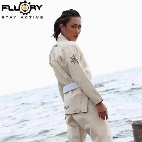 FLUORY BJJF25 JIU JITSU GI Size XS-XL BEIGE UNISEX