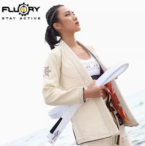 FLUORY BJJF25 JIU JITSU GI Size XS-XL BEIGE UNISEX