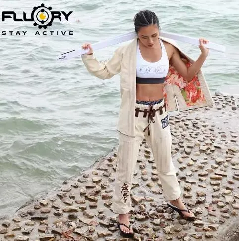 FLUORY BJJF25 JIU JITSU GI Size XS-XL BEIGE UNISEX