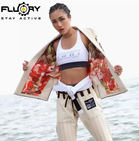 FLUORY BJJF25 JIU JITSU GI Size XS-XL BEIGE UNISEX