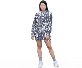 Fractured Womens Fleece Hoodie Dress