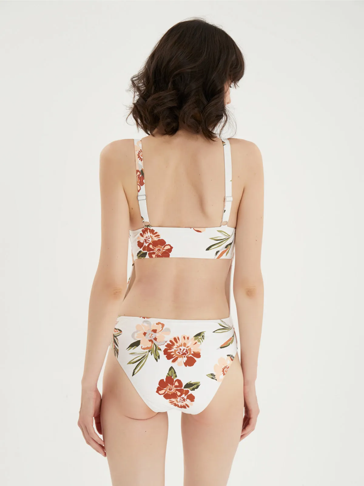 Front Clasp Floral One Piece with Back Cut Outs