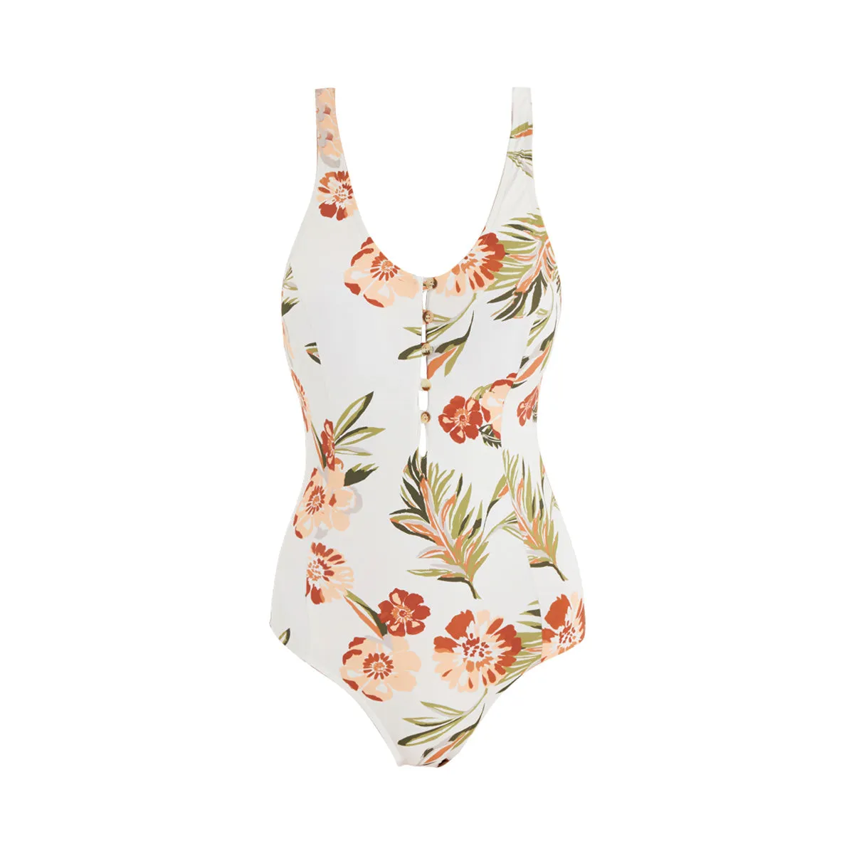 Front Clasp Floral One Piece with Back Cut Outs