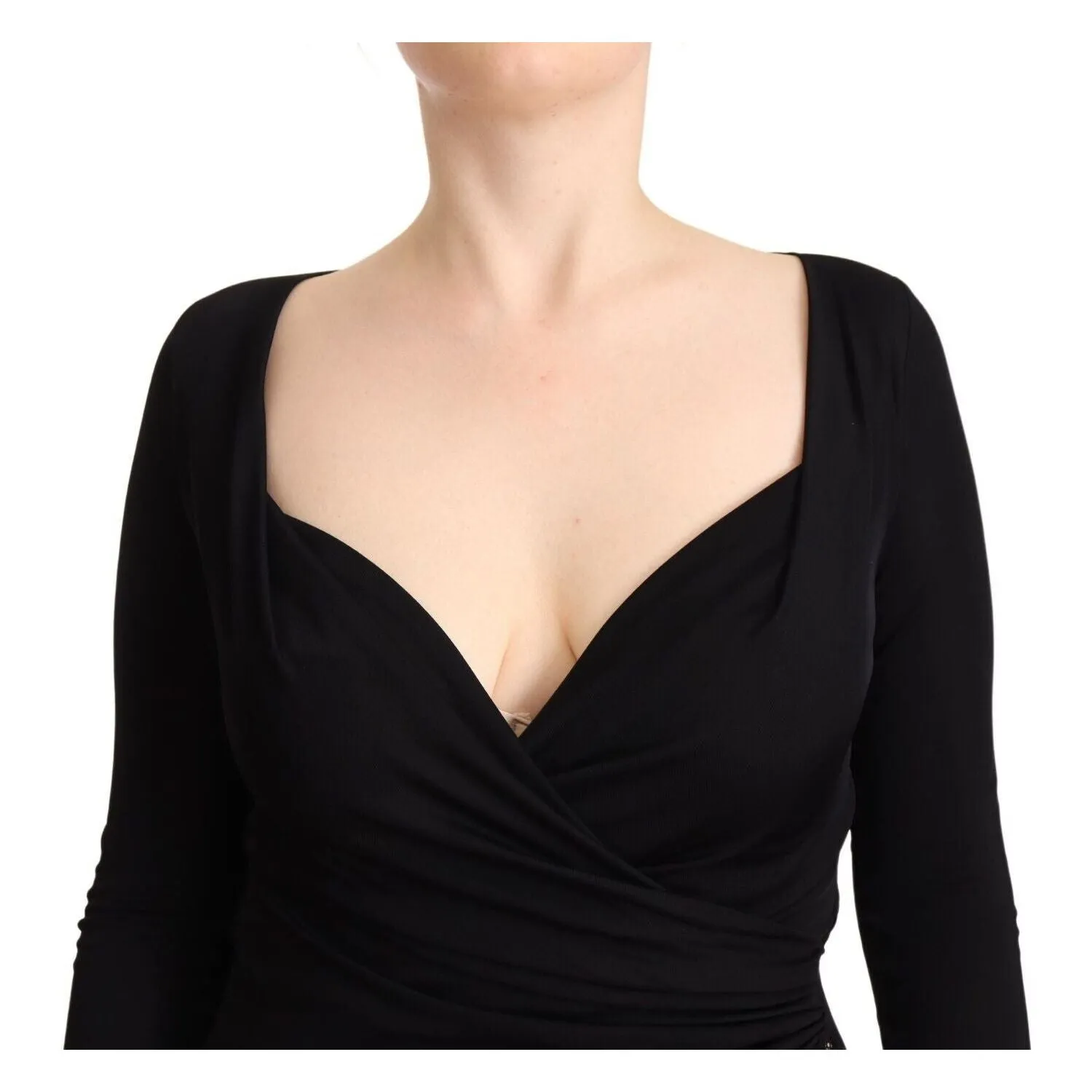 GF Ferre Elegant Black Sheath Dress with Sweetheart Neckline