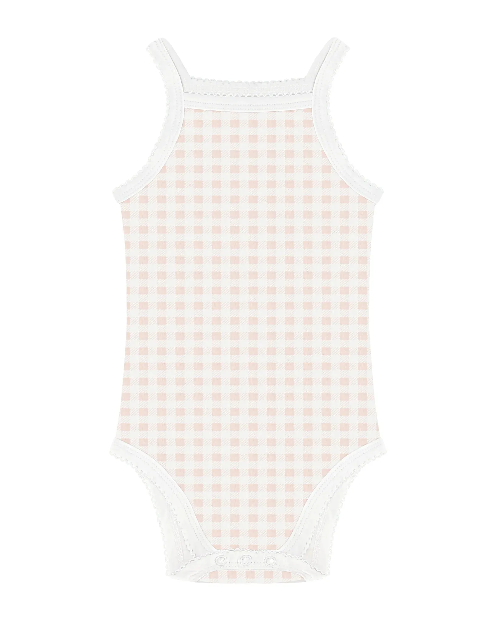 Girls Gingham Sleeveless Undershirts