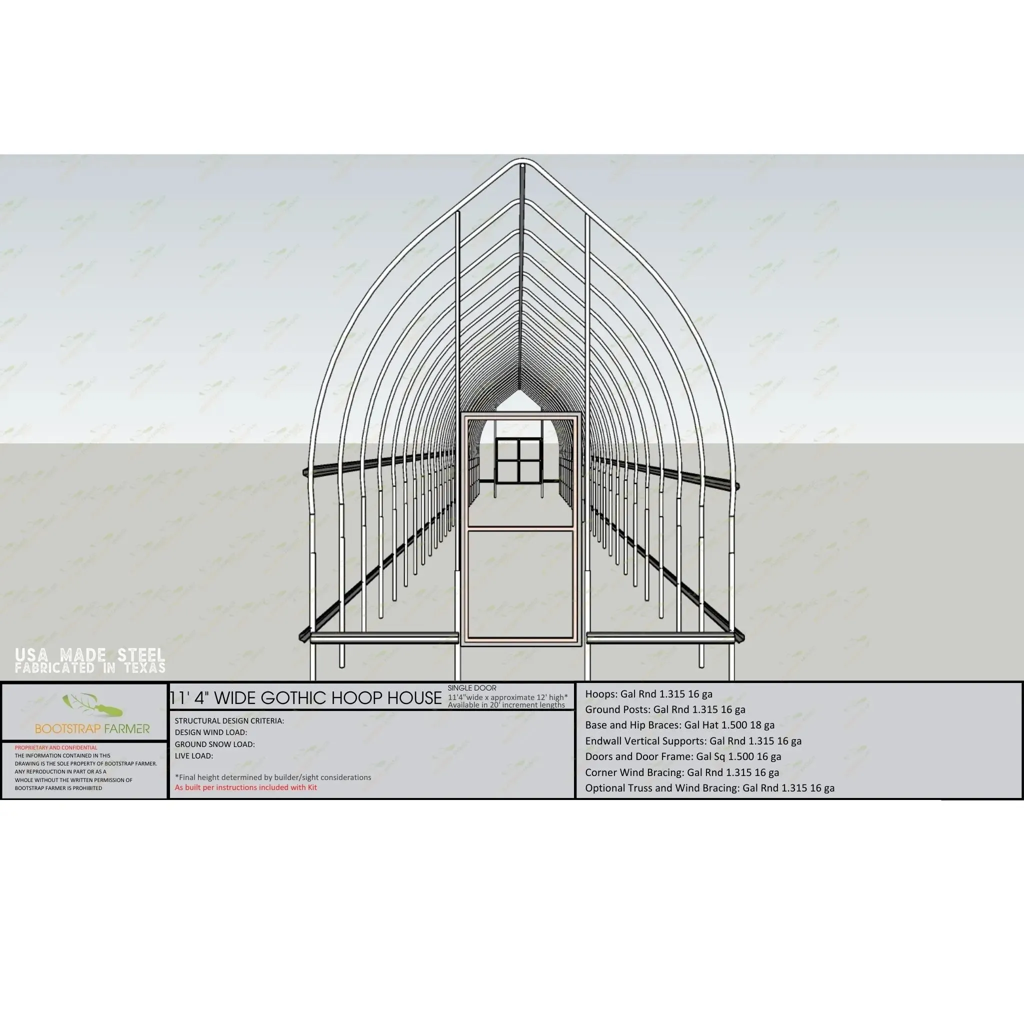 Gothic All-Metal Hoop House Kit