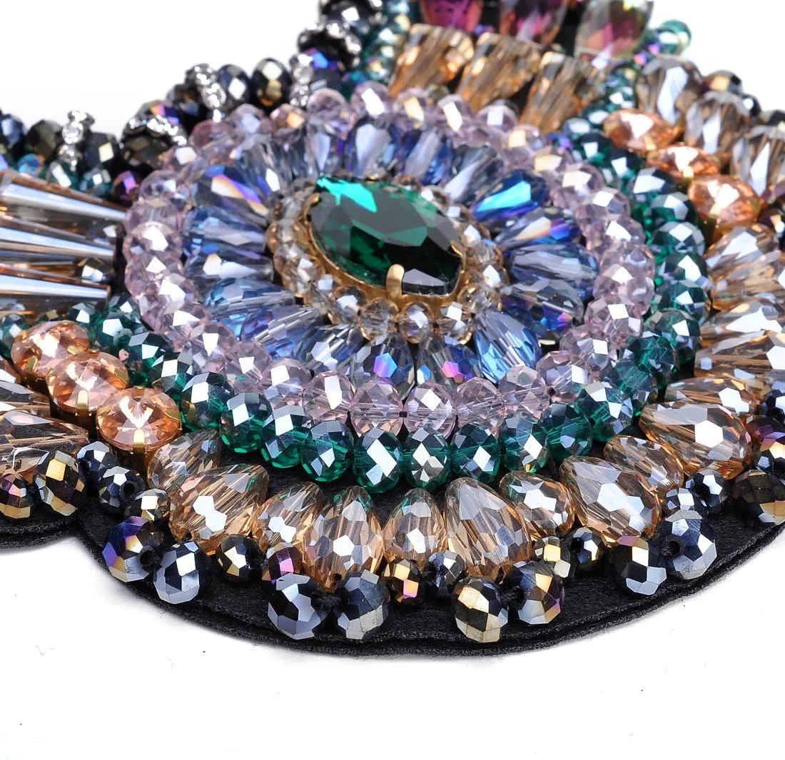 Gothic Romance AB Multicolor Bejeweled Collar Necklace