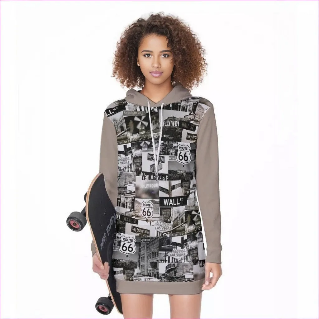 Greyed Streets Womens Hoodie Dress