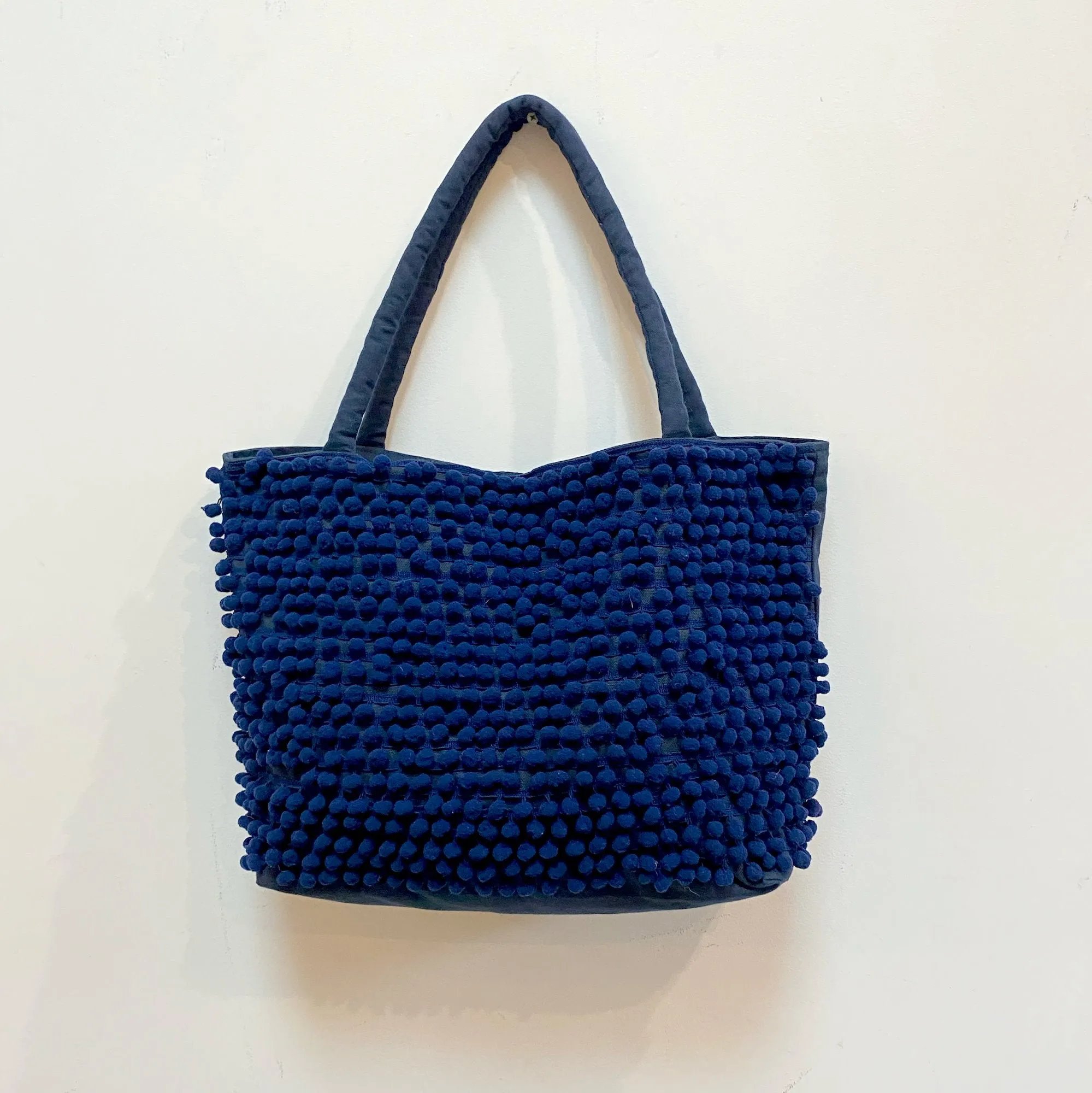 Ha Leh Pom Pom Tote Bag in Navy