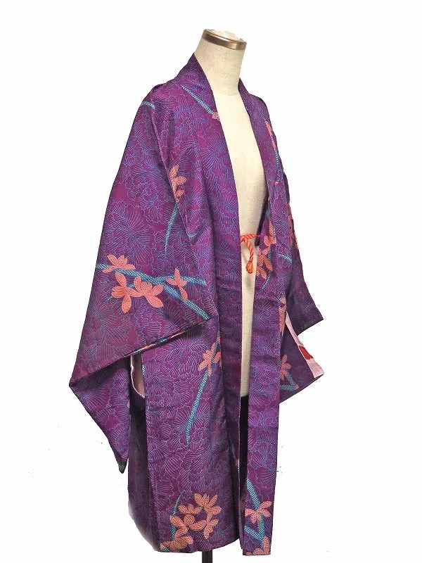 ha0025 haori - haorijJacket -   Japanese vintage jacket silk