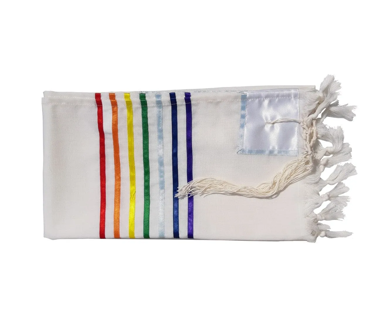 Handmade Wool Rainbow Tallit, Joseph's Coat of Many Colors Tallis, Bar Mitzvah Tallit Set, Talit for Man, Tzitzit