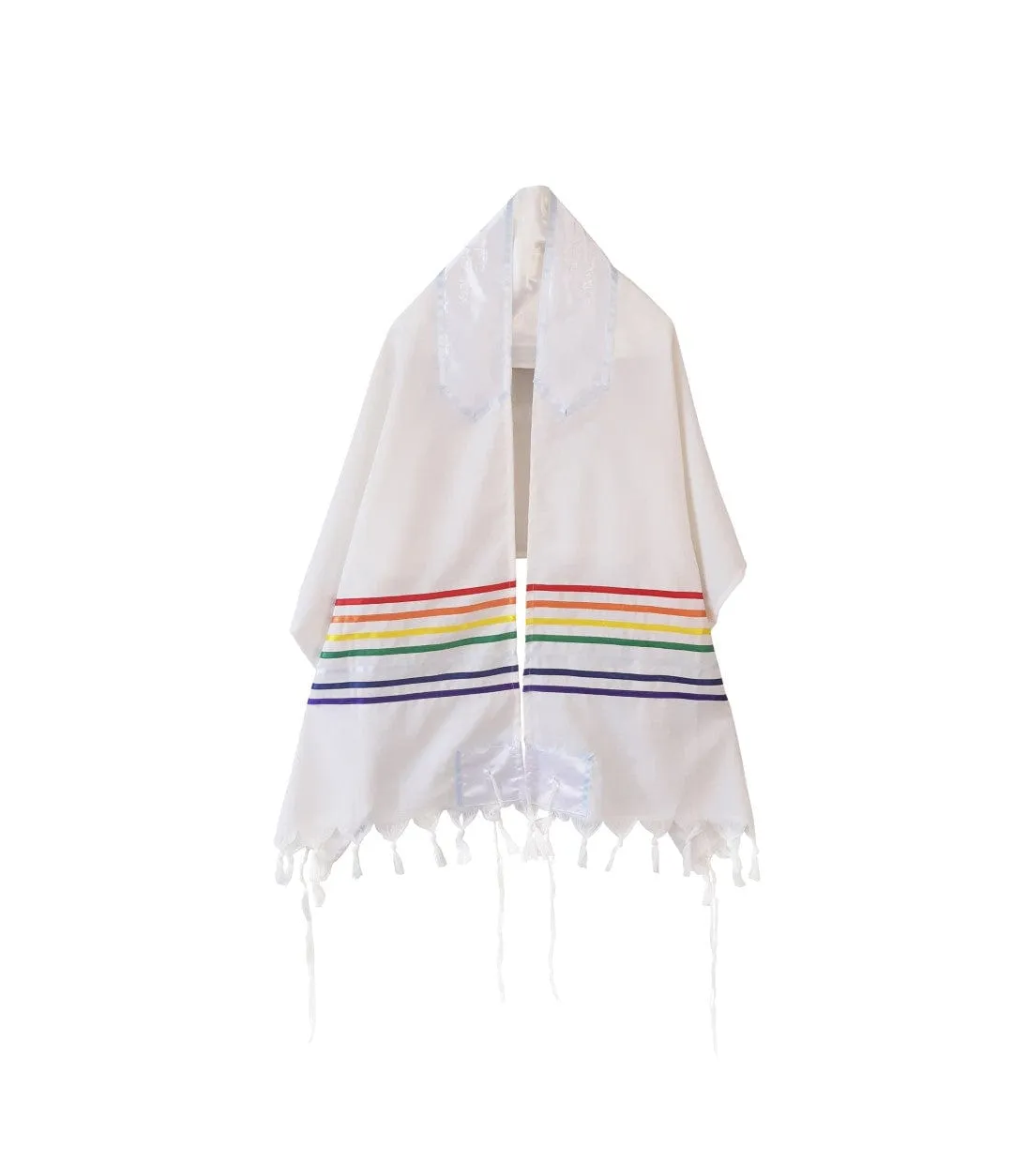 Handmade Wool Rainbow Tallit, Joseph's Coat of Many Colors Tallis, Bar Mitzvah Tallit Set, Talit for Man, Tzitzit