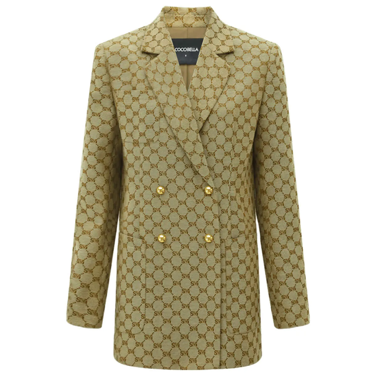 Haute Couture Vintage Patterned Khaki Blazer