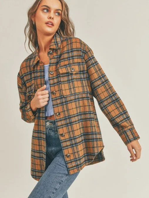 Hello Fall Plaid Flannel Shacket