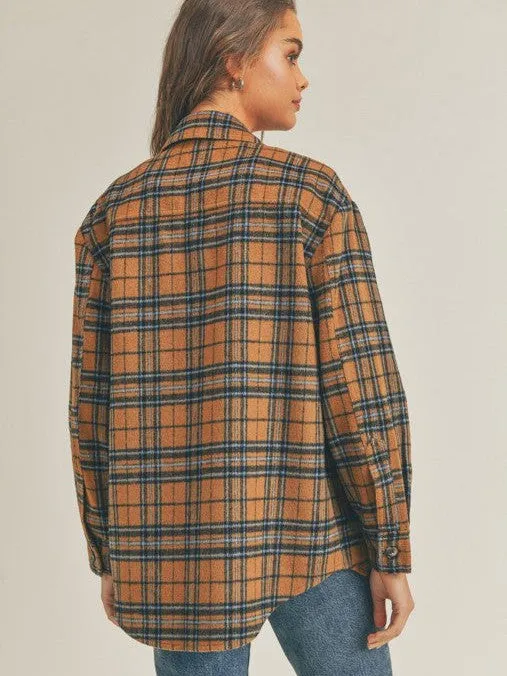 Hello Fall Plaid Flannel Shacket