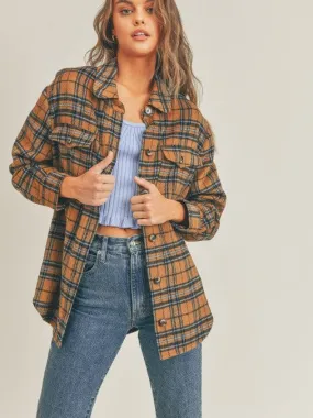 Hello Fall Plaid Flannel Shacket