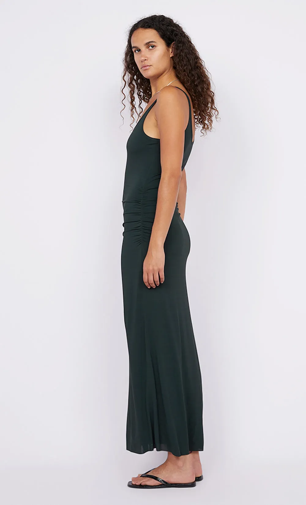 JAYDE SINGLET MAXI DRESS - BOTTLE GREEN