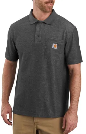 (K570) Contractor's Work Pocket Polo - Carbon Heather