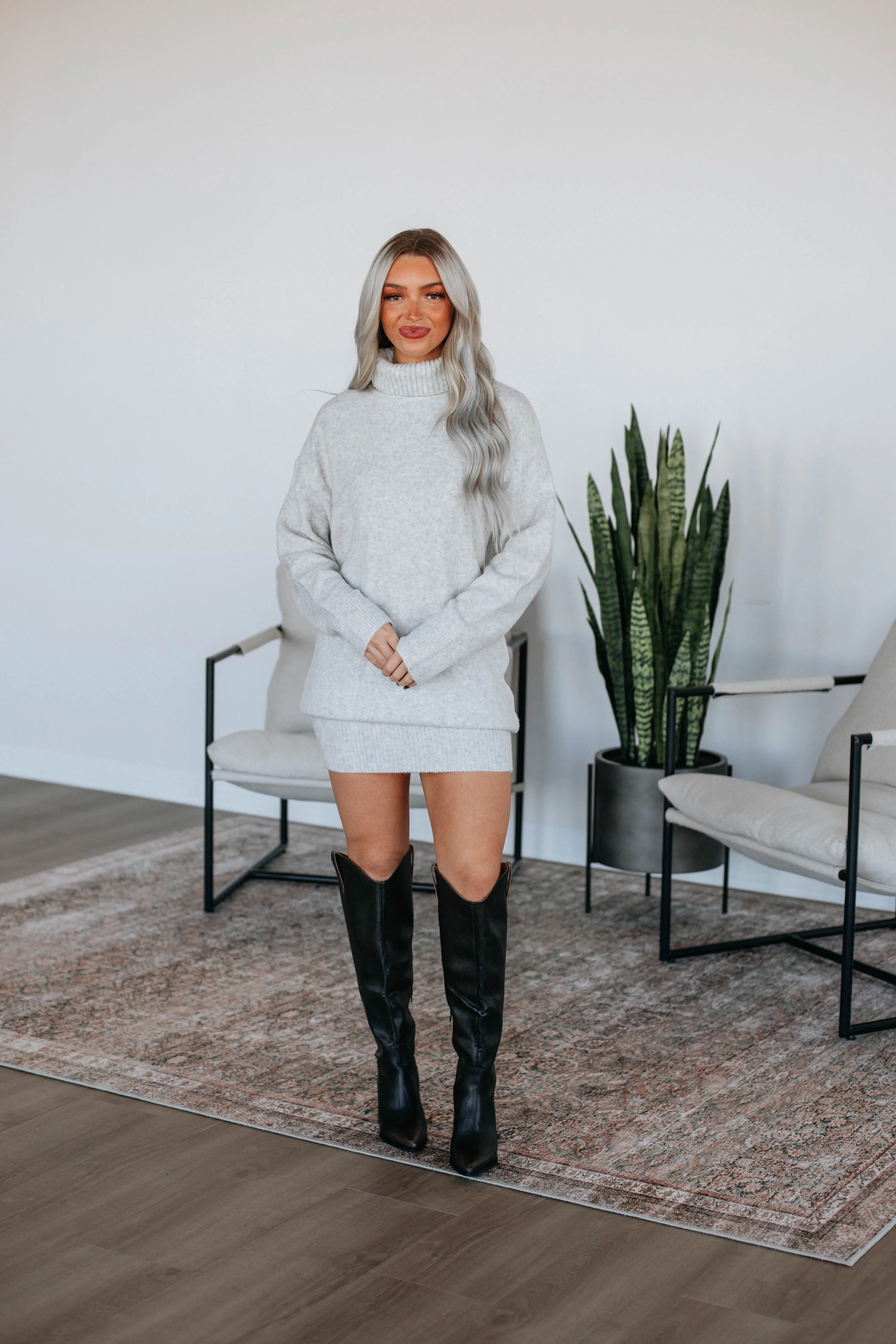 Kambria Sweater Dress - Heather Grey