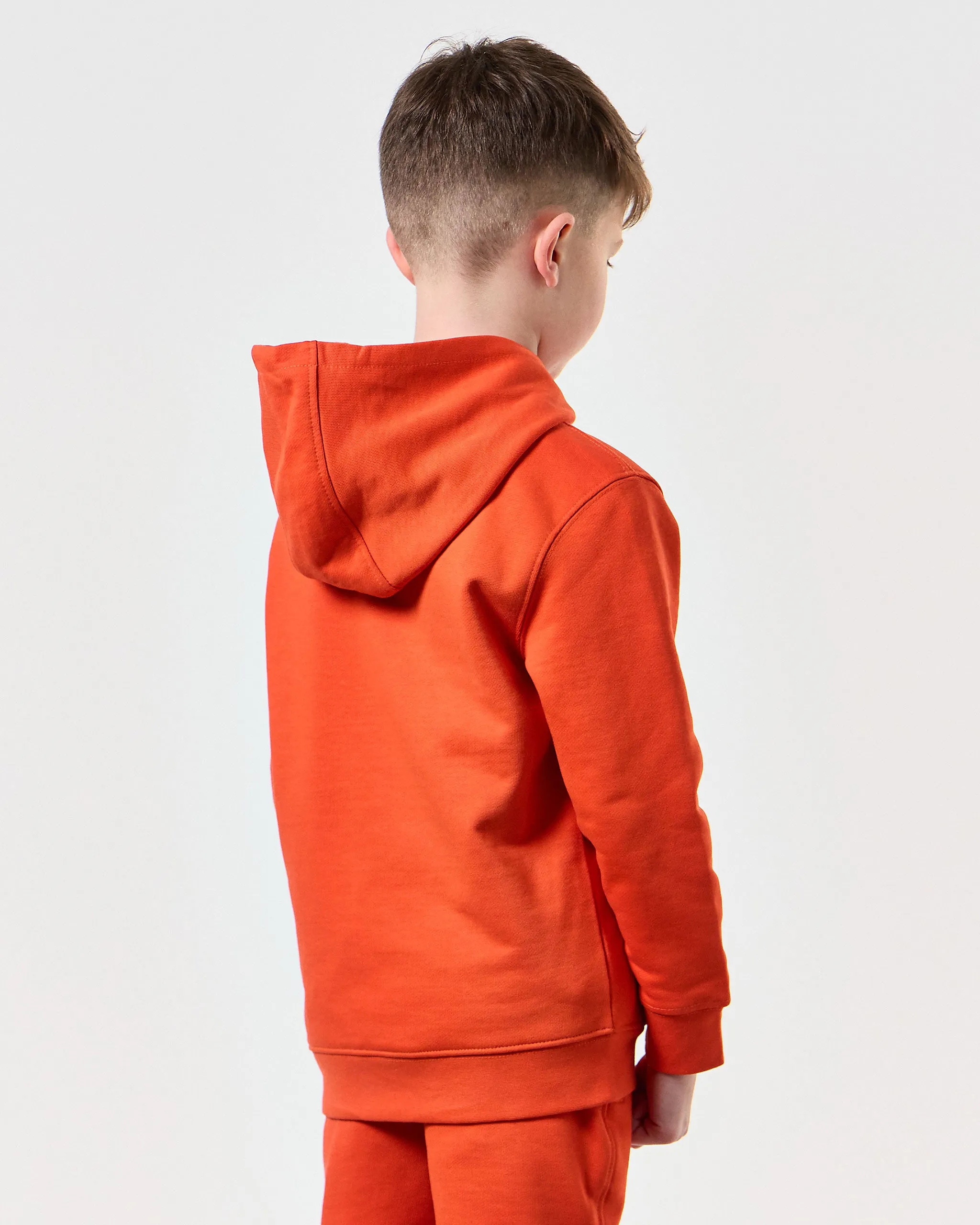 Kids Ribbe Hoodie Pure Orange