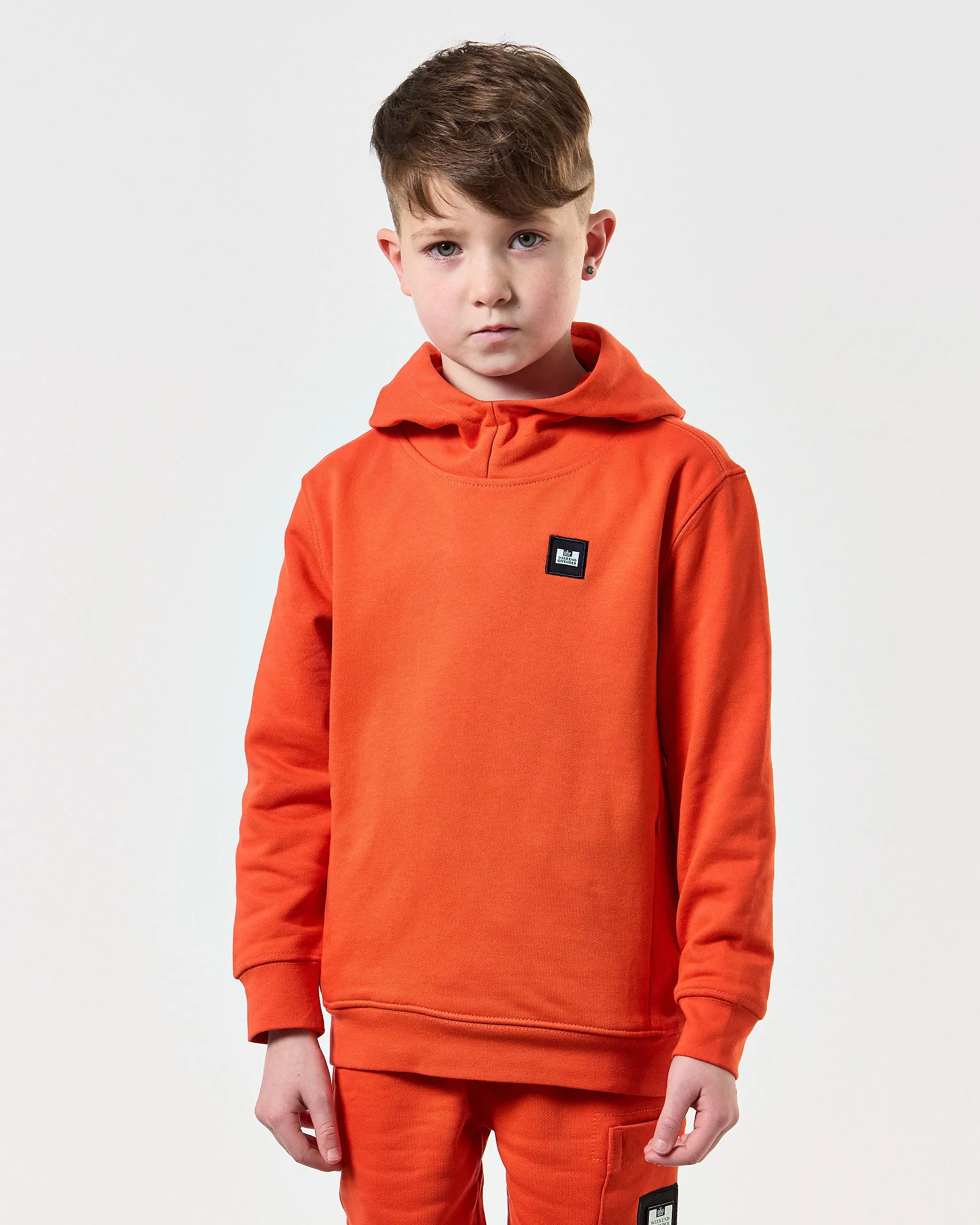 Kids Ribbe Hoodie Pure Orange