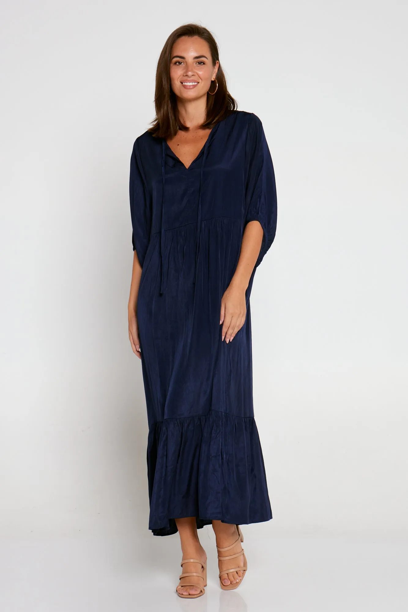 Kinsley Cotton Blend Dress - Navy