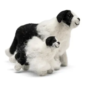 Landseer Dog Playful Bliss with Our Needle Felt Toy  - Perfect Gift - 2 pcs