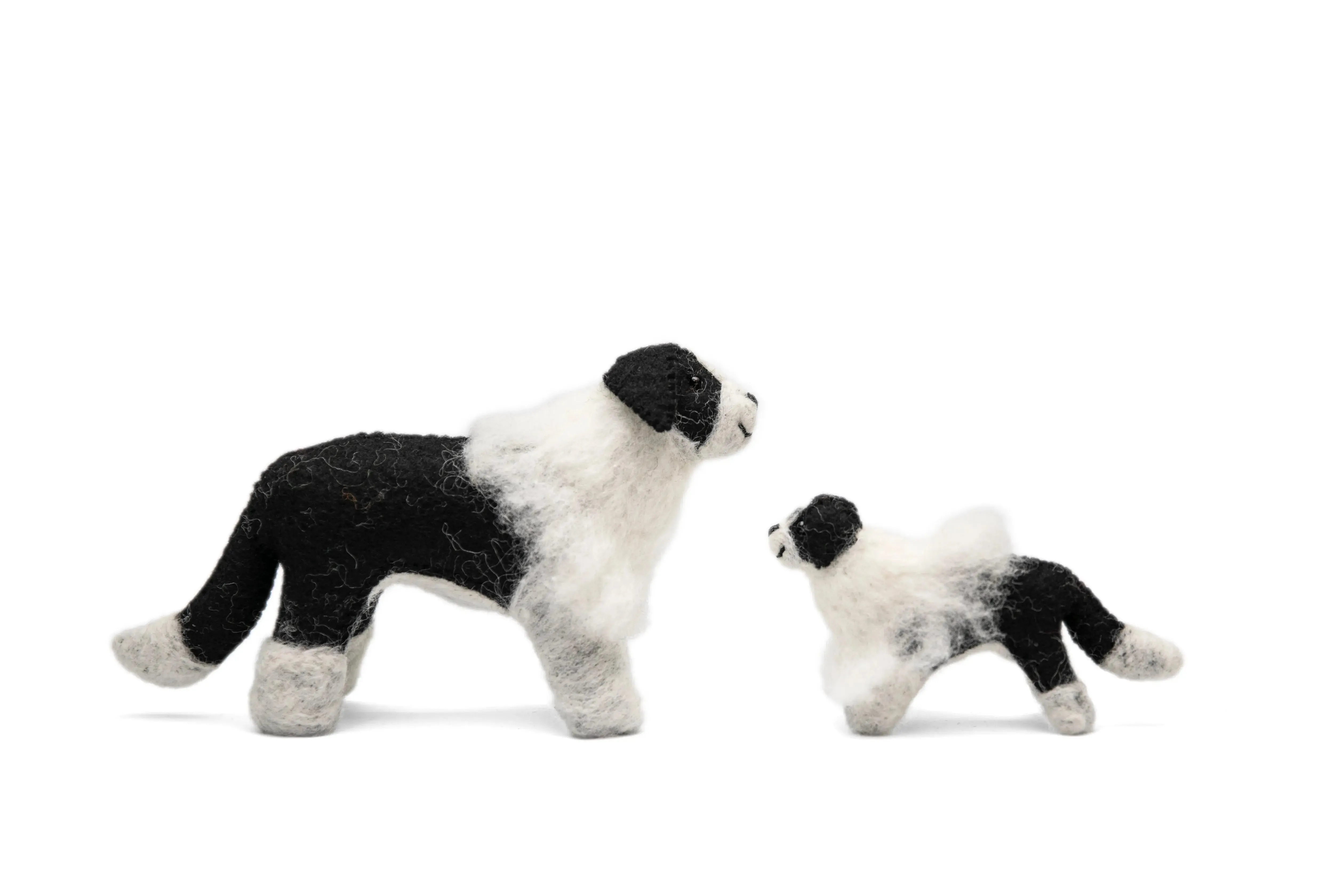 Landseer Dog Playful Bliss with Our Needle Felt Toy  - Perfect Gift - 2 pcs