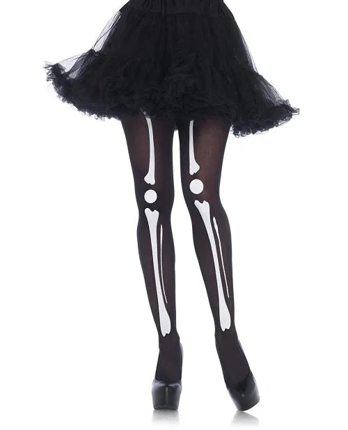 Leg Avenue Skeleton Print Bone Tights - O/S