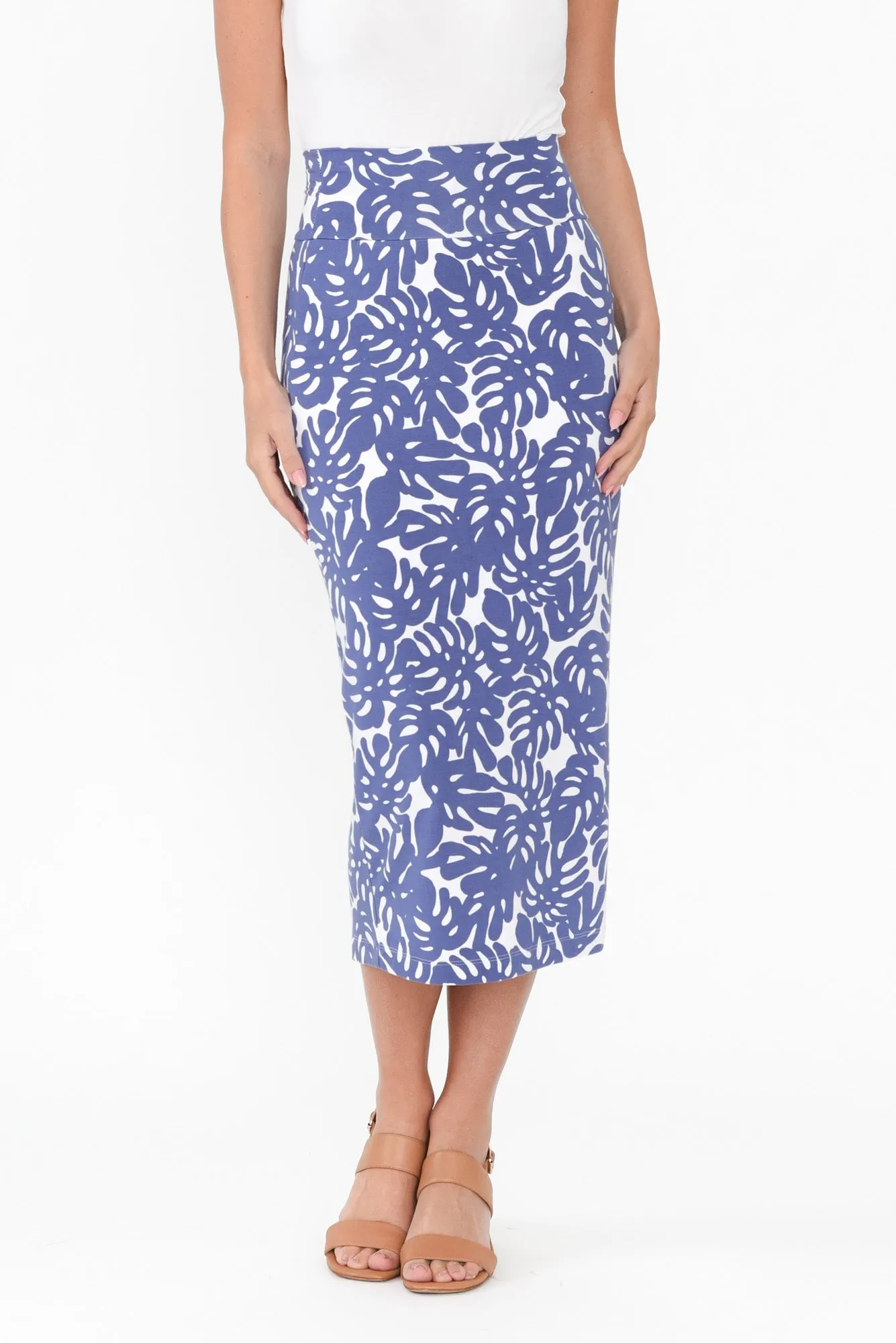 Lilac Leaf Bamboo Maxi Tube Skirt