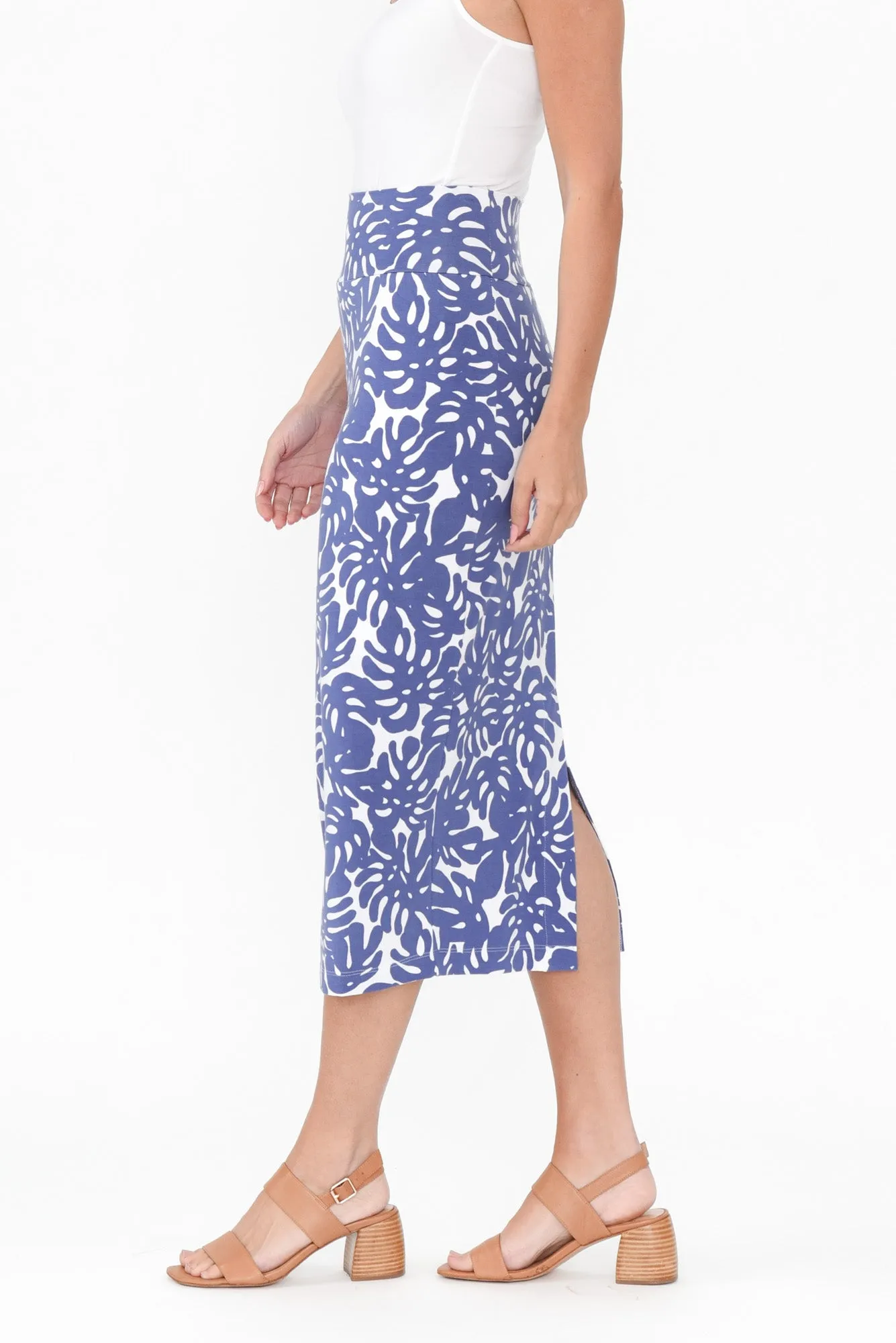 Lilac Leaf Bamboo Maxi Tube Skirt