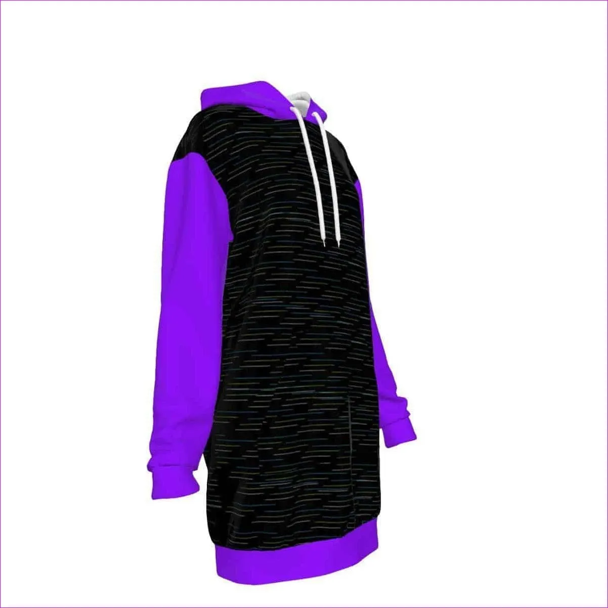 Linear Long Fleece Hoodie Dress