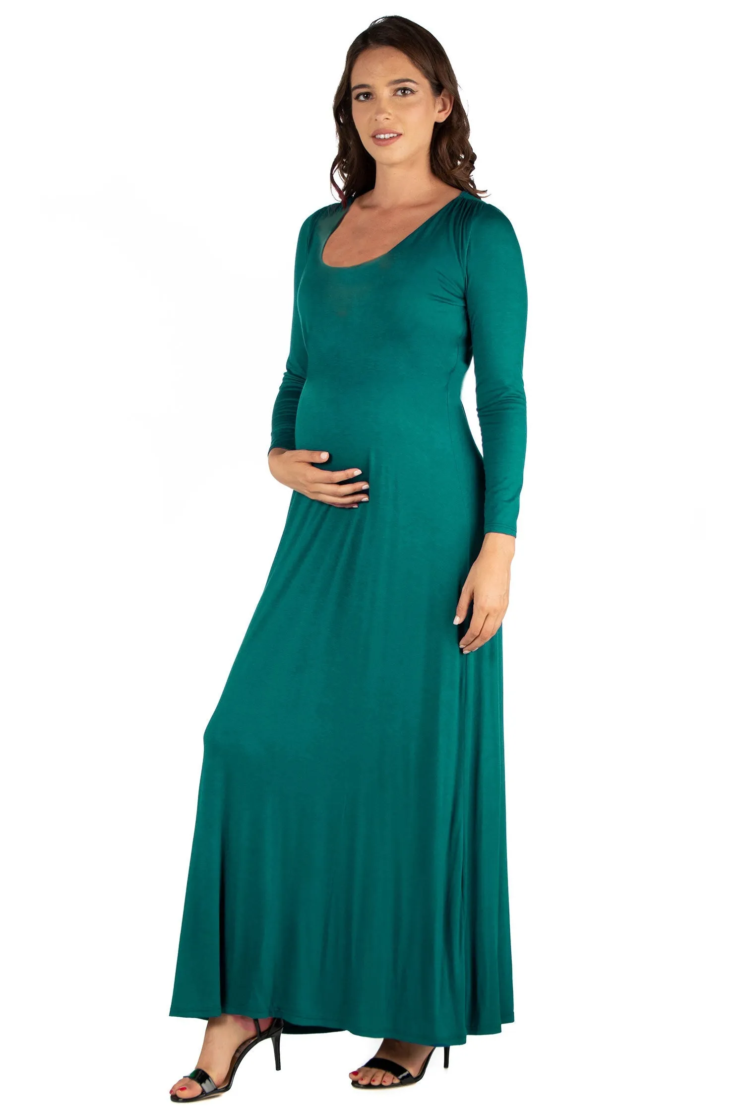 Long Sleeve Maternity Maxi Dress