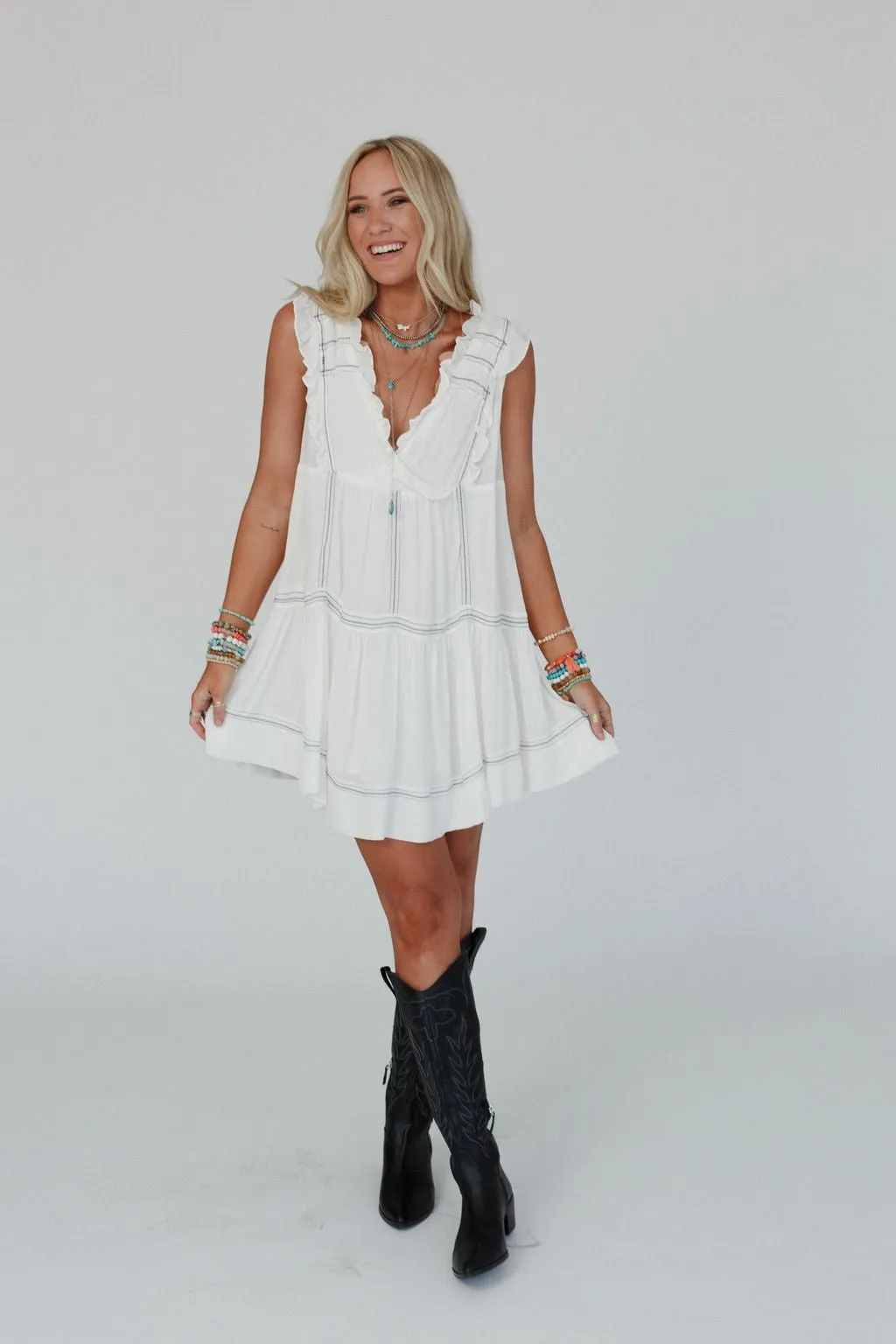 Lovely Dream Tiered Dress - White