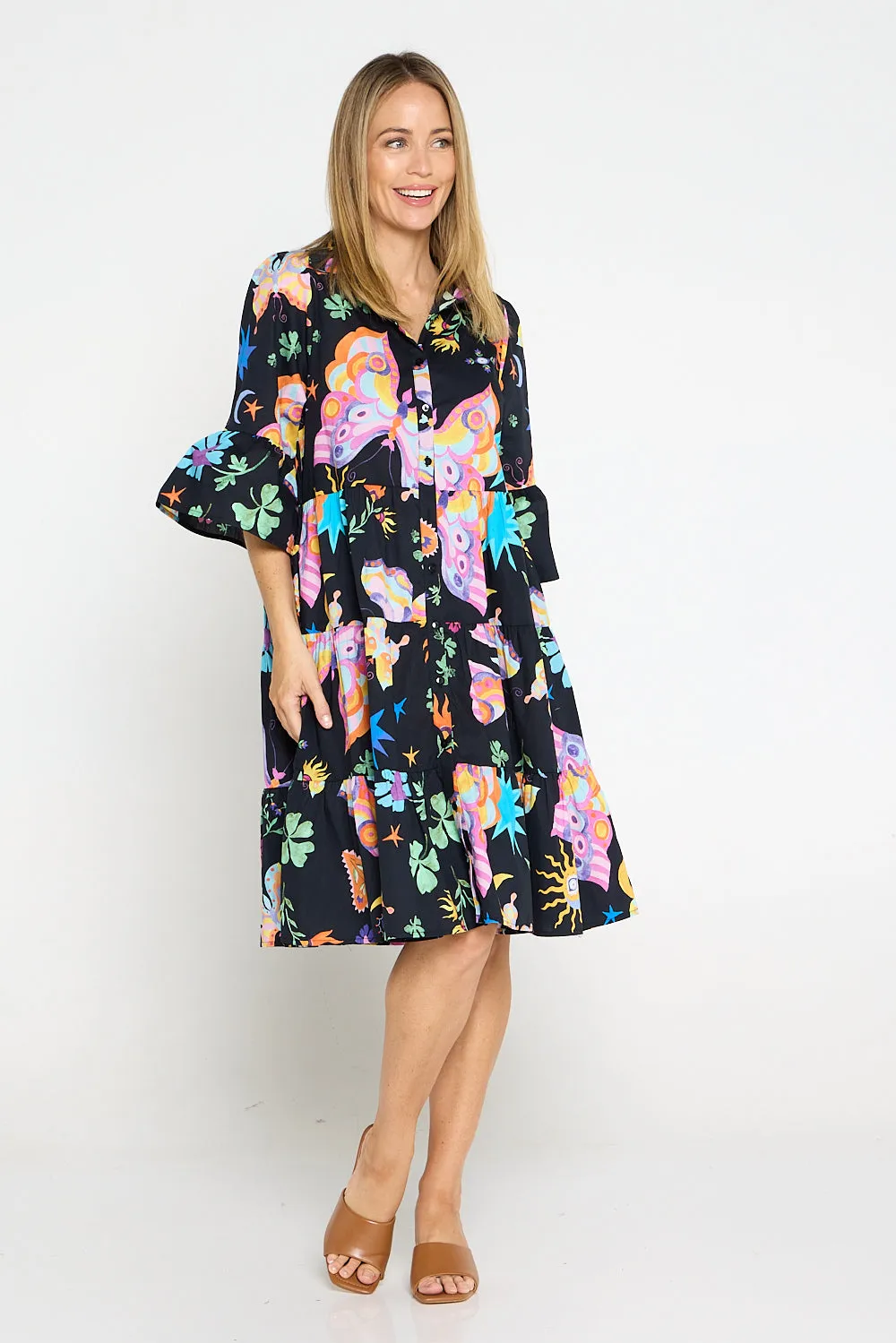 Lucie Cotton Dress - Butterfly Dream