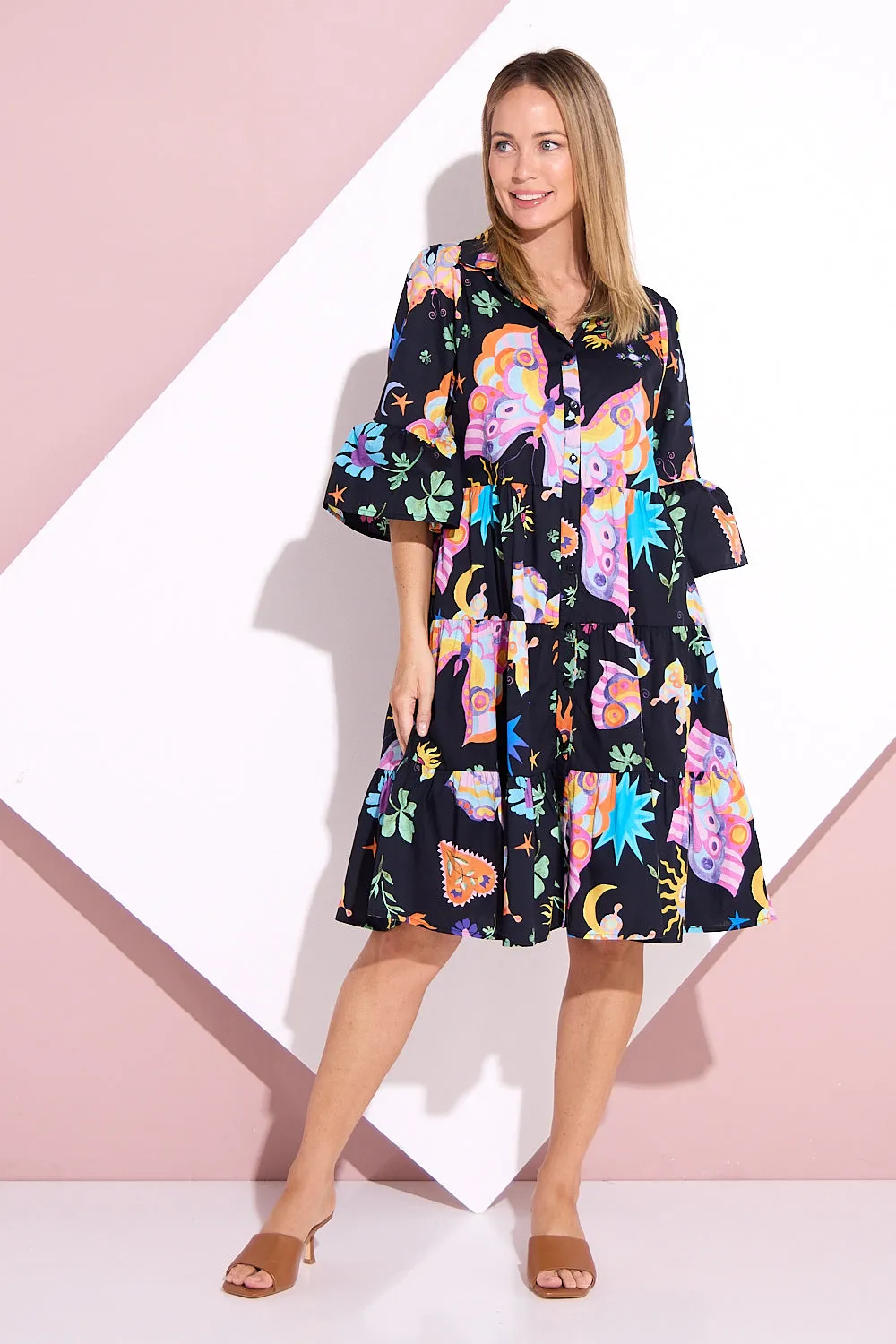 Lucie Cotton Dress - Butterfly Dream