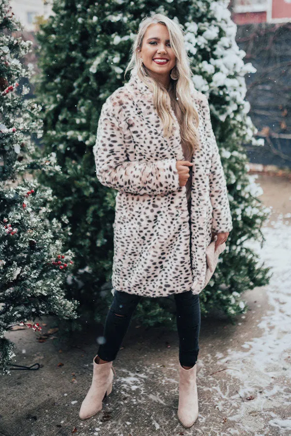 Luxe Experience Plush Leopard Coat