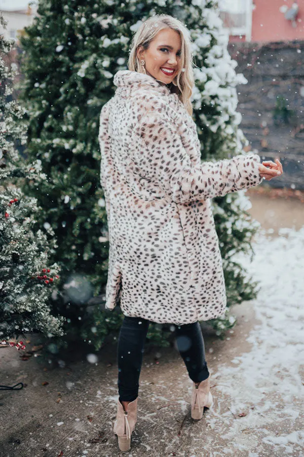 Luxe Experience Plush Leopard Coat