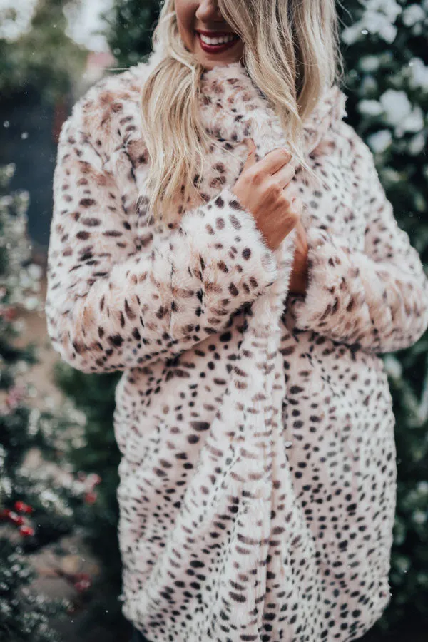 Luxe Experience Plush Leopard Coat