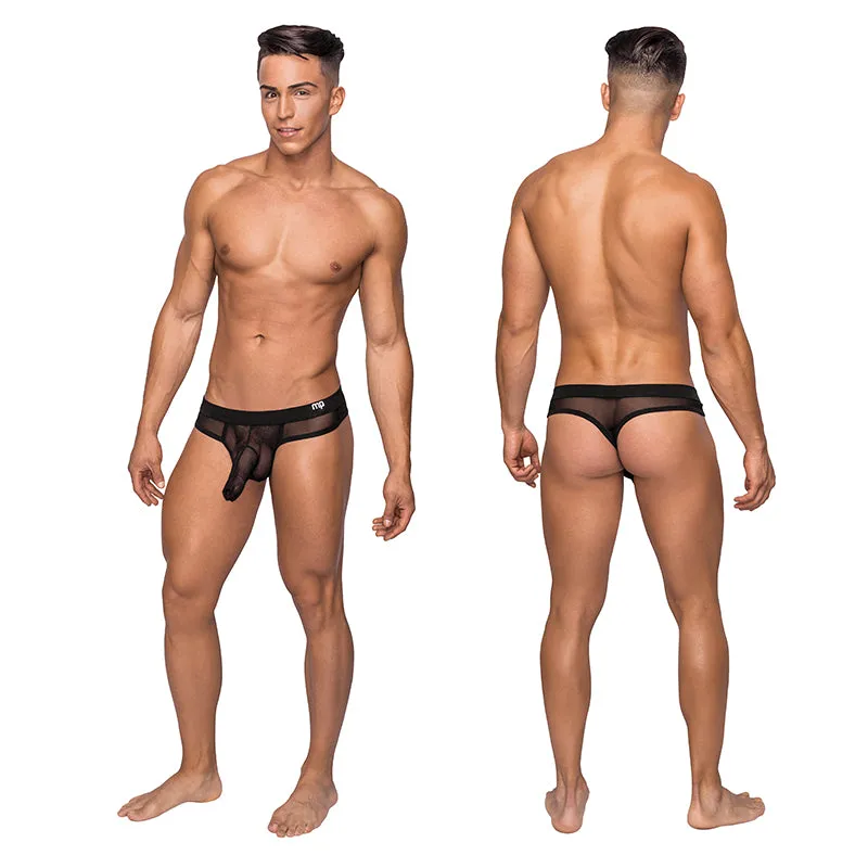 Male Power Hoser Hose Thong Black SM