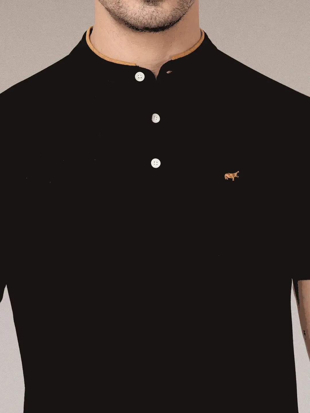 Mandarin Collar Polo Shirt