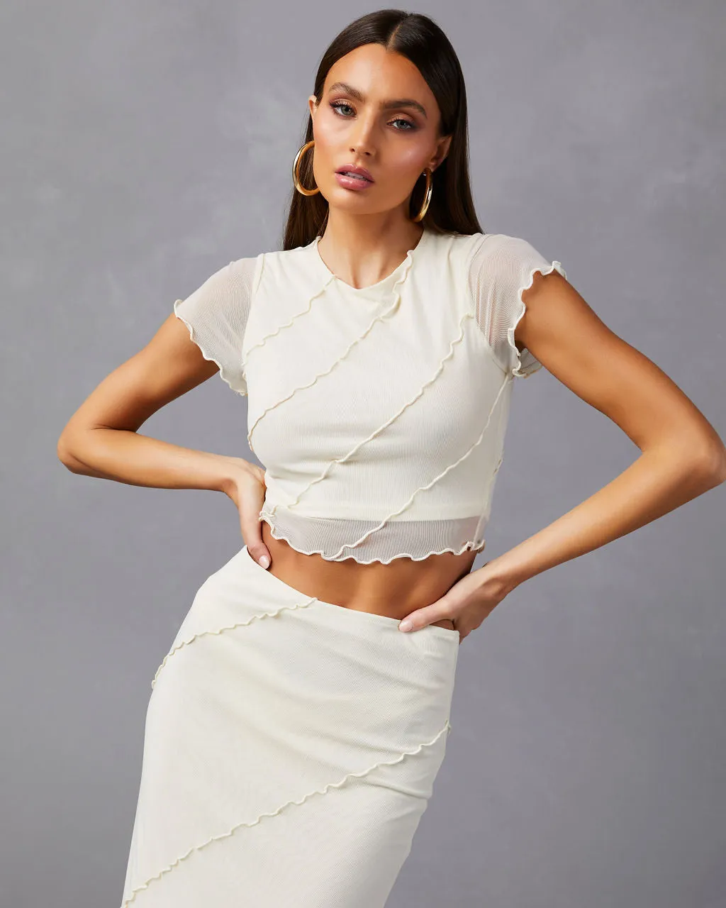 Markella Lettuce Trim Crop Top