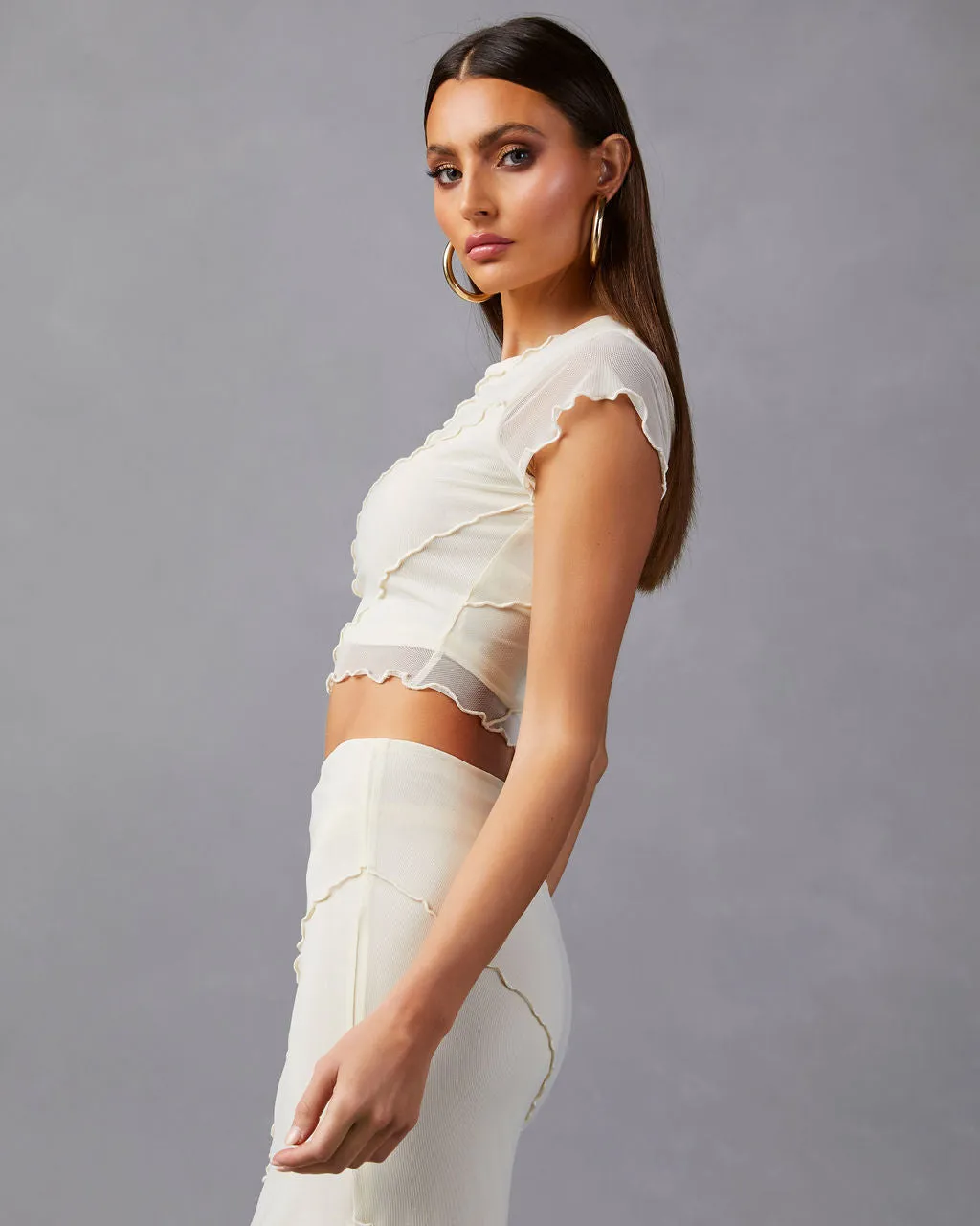 Markella Lettuce Trim Crop Top