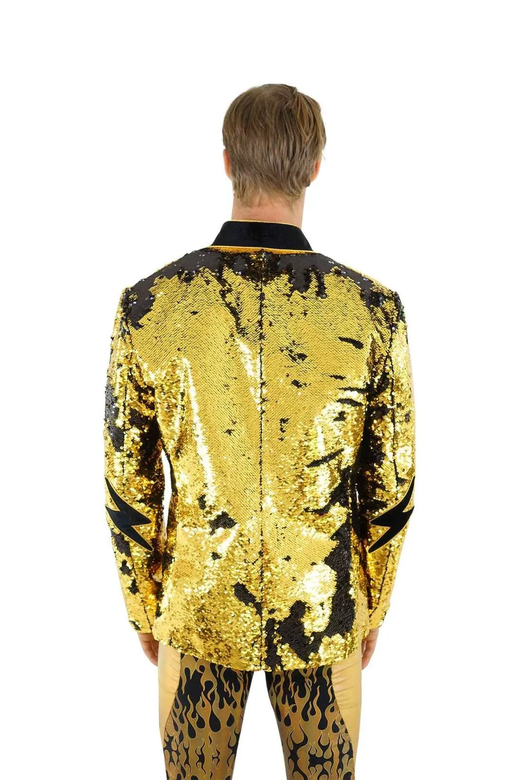 Mens Gold Lightning Bolt Blazer