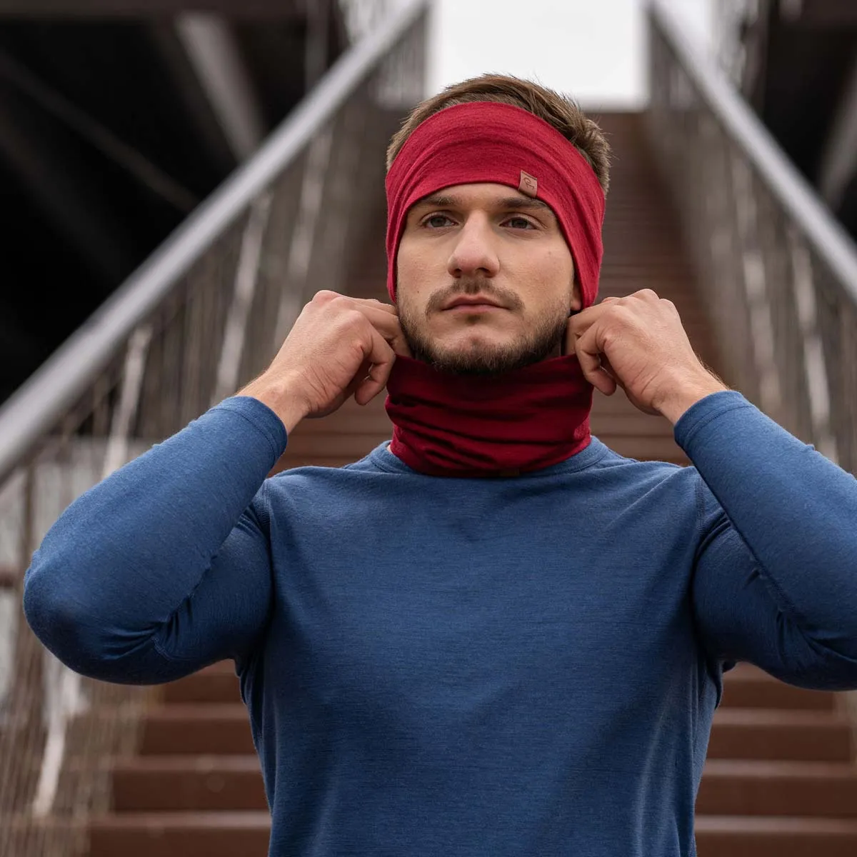 Men's Headband & Gaiter 2-Piece Royal Cherry